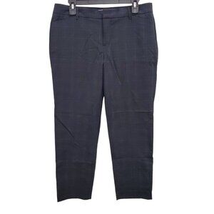 GAP Women's Black Blue Windowpane Plaid Slim‎ Cropped Dress Career Pants Size 8
